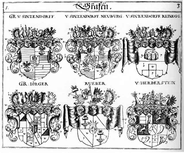 Coats of arms of Herberstein, Joerger, Jörger, Sintzendorf