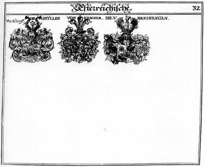 Coats of arms of Gryllen, Kriener, Menschengen